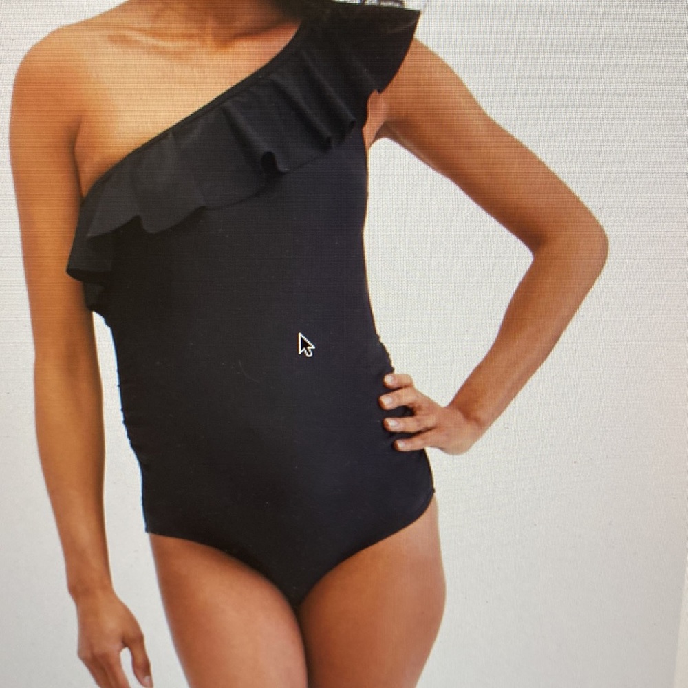 Motherhood Maternity One Shoulder Ruffle Bathing Suit